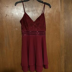 Red, City Triangles dress. Size 3 (Juniors).